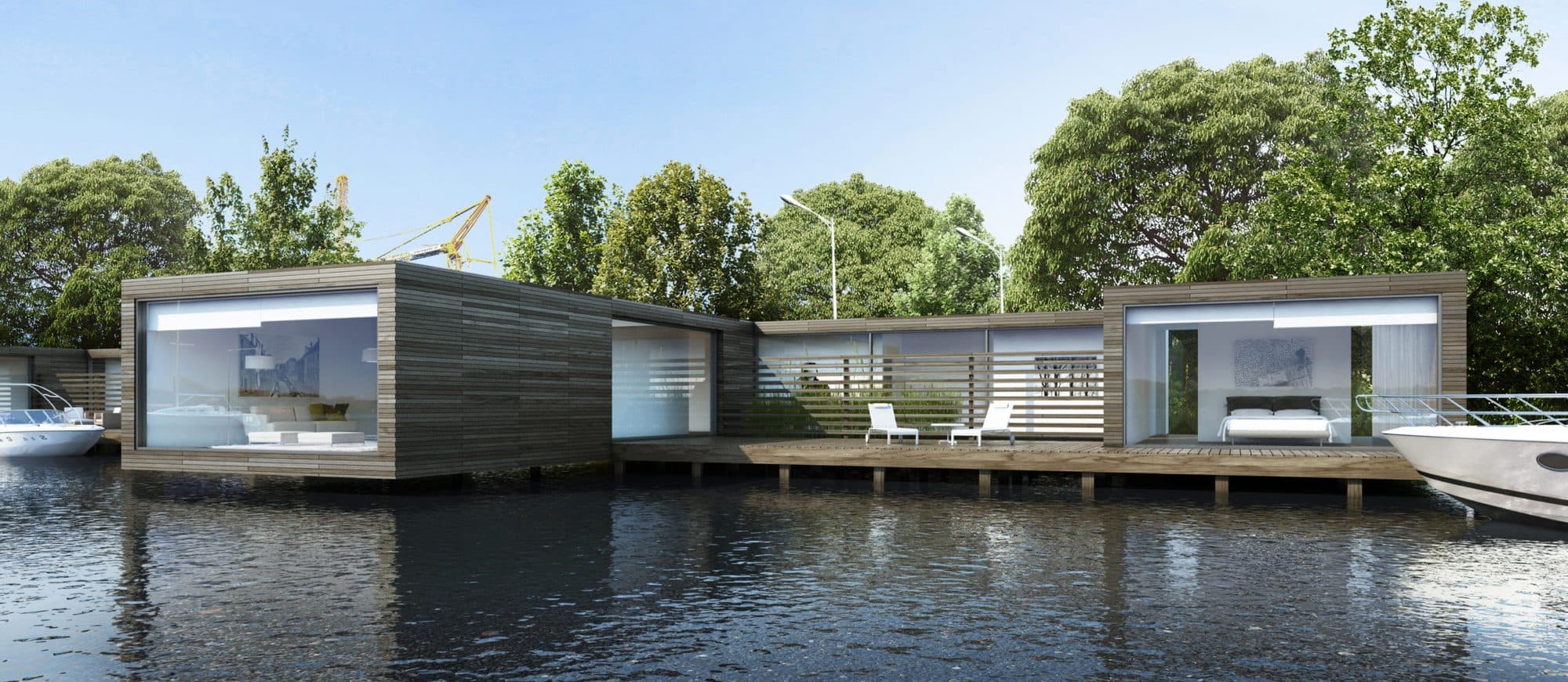 Wohnungen direkt am Wasser in Amsterdam (NL) – Ansicht